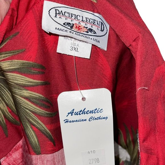 NWT Pacific Legend Aloha Tropical Island Red Floral Beach Vacation Shirt 3XL Big - Picture 9 of 10